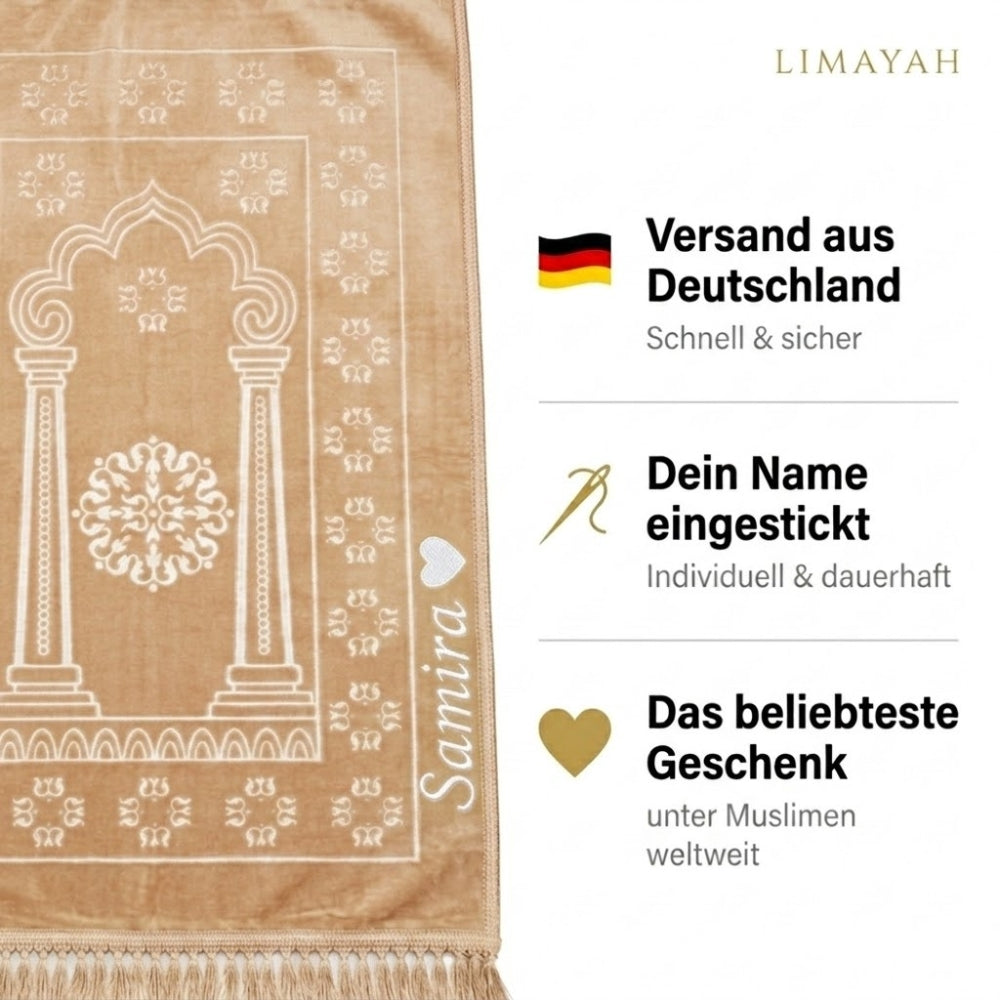 Gebetsteppich mit Namen - Beige