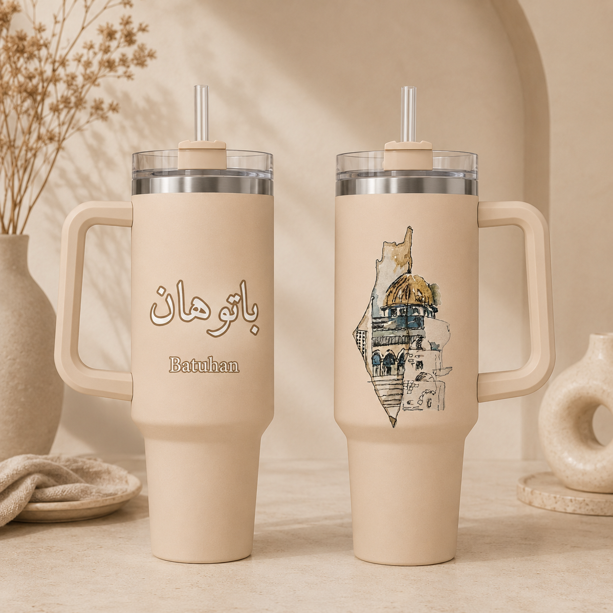 Iman Cup beige - mit namen