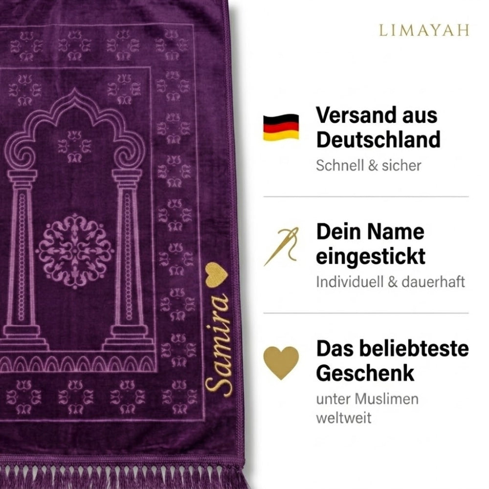 Gebetsteppich mit Namen - Lila
