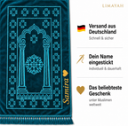 Gebetsteppich mit Namen - Ozeanblau